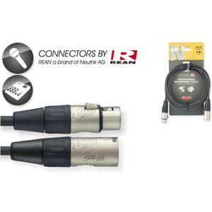 Cabo XLR-M/XLR-F 3M. Conectores Rean ROHS NMC-3R - Stagg