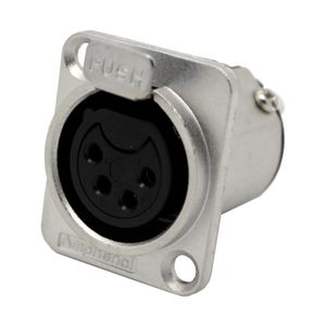 Conector XLR Fêmea Painel 4 Polos AC-4 FP - Amphenol