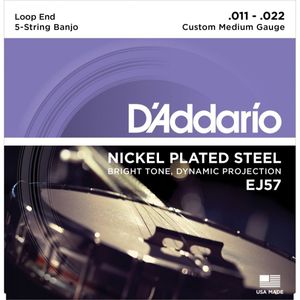 Encordoamento Para Banjo Nickel Medium 11-22 EJ-57 - D`Addario