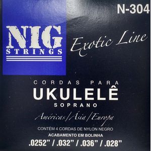 Encordoamento Para Ukulele Nylon Preto Com Bolinha N-304 - NIG