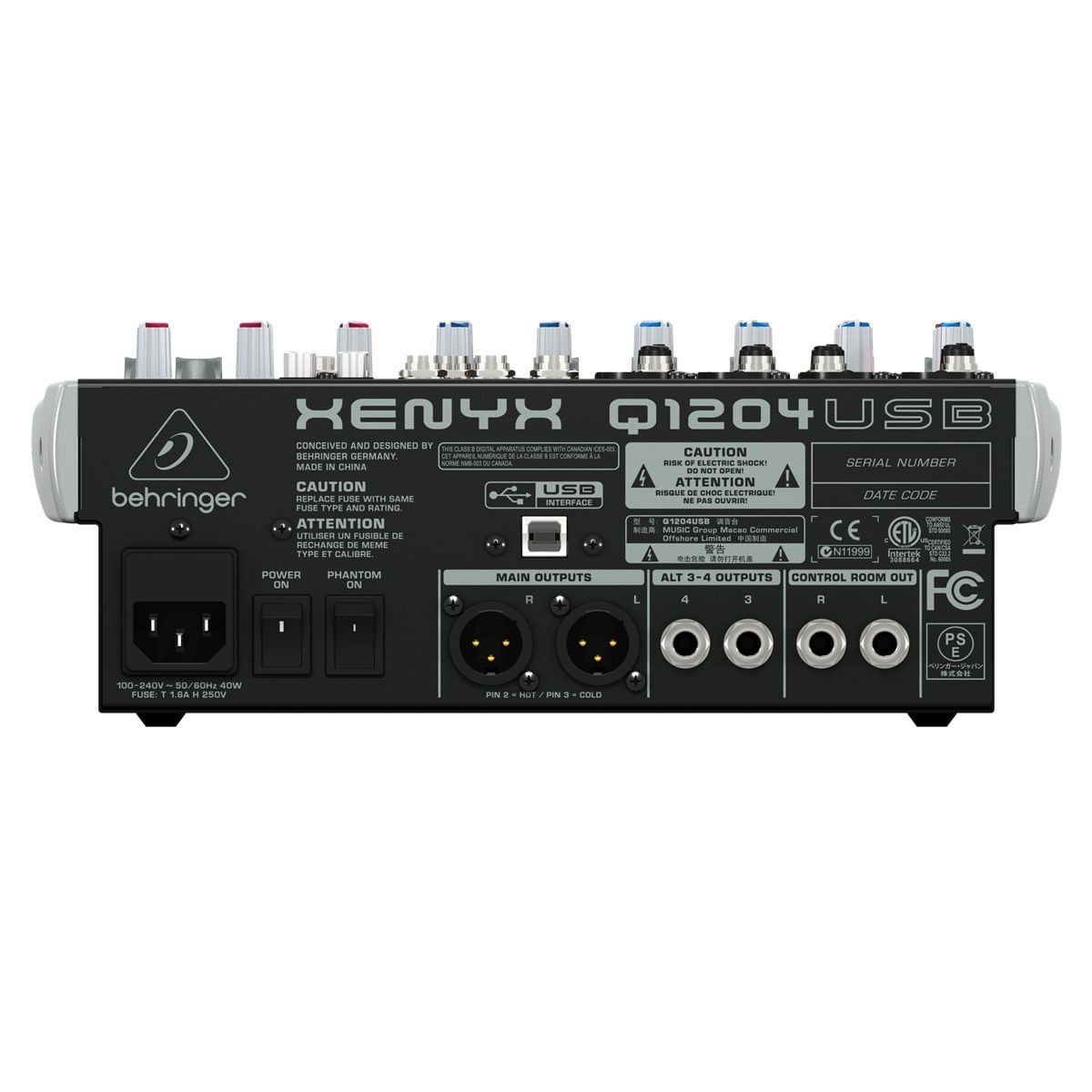 Mesa de Som Xenyx Q-1204 USB - Behringer | 10 a 16 Canais