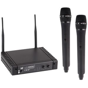 Microfone Sem Fio Duplo de Mão UD-1000 UHF - TSI