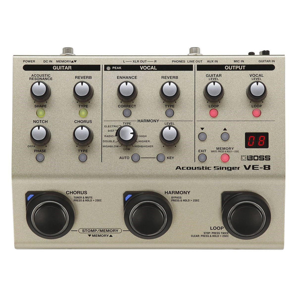 Modulo de Efeito Para Voz Acoustic Singer VE-8 - Boss | Voz