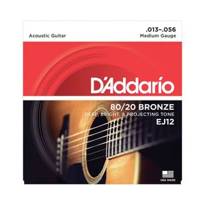 Encordoamento Violão Medium 80/20 Bronze 013 EJ-12 - D Addario
