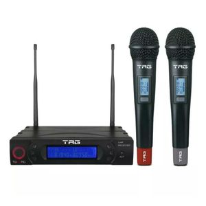 Sistema de Microfone Duplo Multi-Canal Sem Fio De Mão UHF TG-8802 - Tag Sound