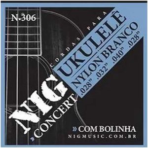 Encordoamento Para Ukulele Nylon Branco Com Bolinha N-306 - NIG