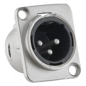 Conector XLR Painel 3 Polos Macho Niquelado - Santo Angelo