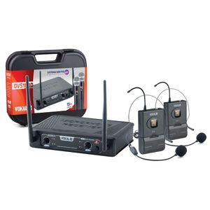 Microfone Sem Fio Duplo de Cabeça DVS-100DH - Vokal