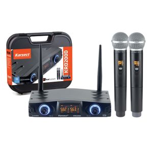 Microfone Sem Fio Duplo Multi Frequências UHF KRD-200DM - Karsect