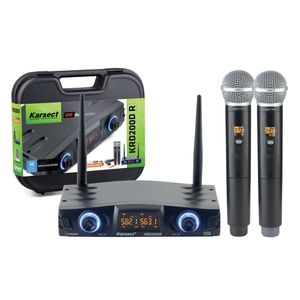 Microfone Sem Fio Duplo Multi Frequências UHF KRD-200DR - Karsect