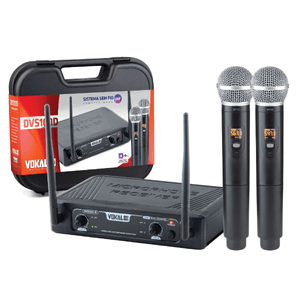 Microfone Sem Fio Duplo UHF DVS-100DM - Vokal