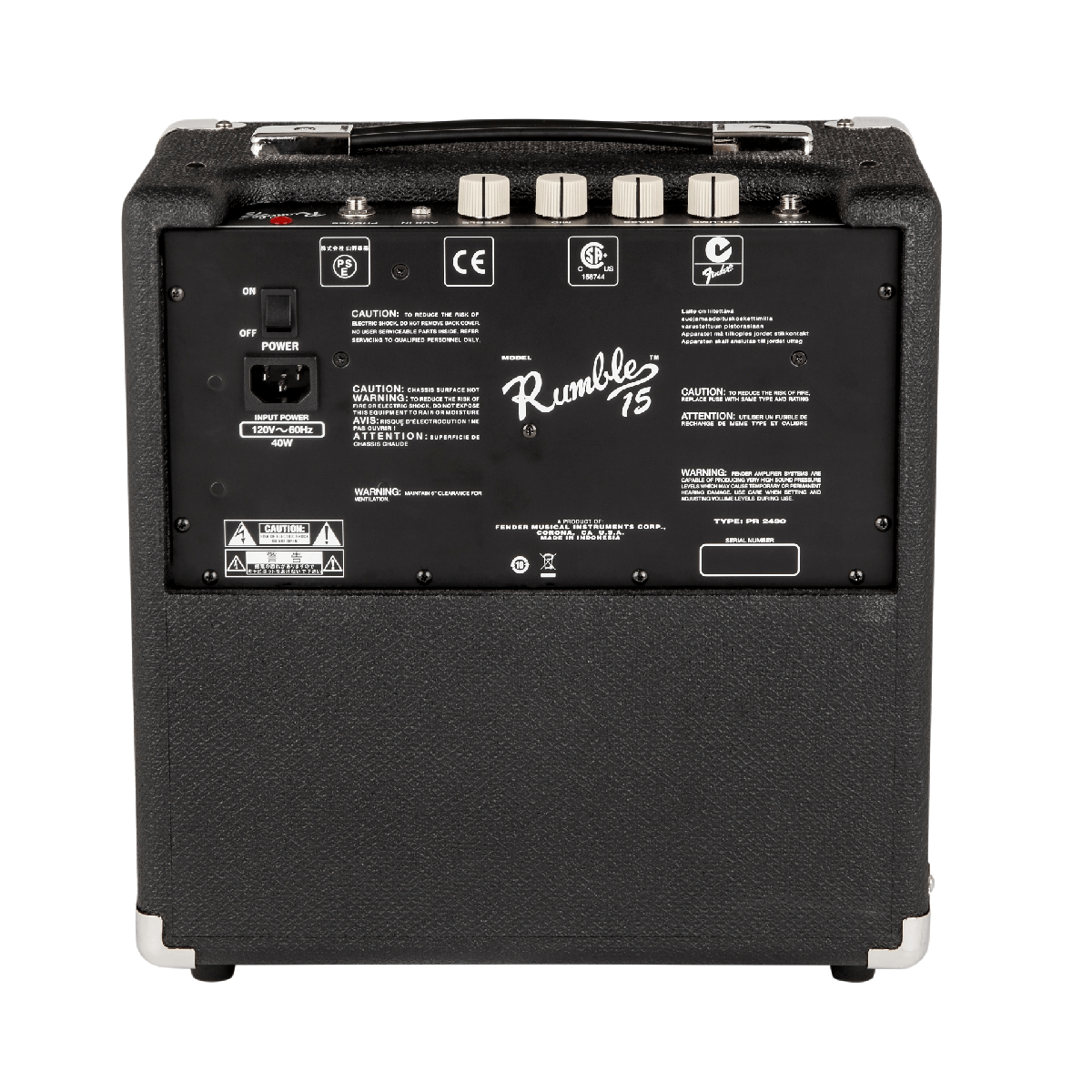 Combo Fender Amplificador de Contrabaixo Rumble 15 V3