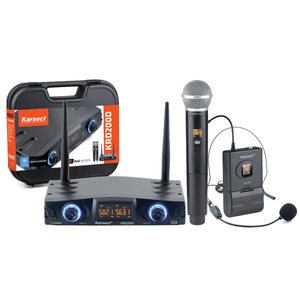 Microfone sem Fio Duplo Mão + Headset KRD-200DMH - Karsect