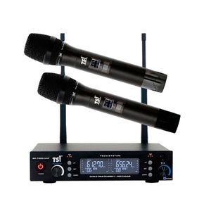 Microfone Sem Fio Duplo De Mão UHF BR7000 - TSI