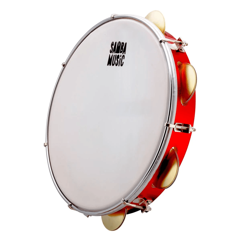 Pandeiro-10-Madeira-PVC-Vermelho-Leitosa-PD10LE-RD---PHX