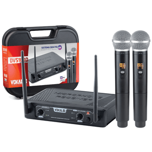 Microfone Sem Fio Duplo de Mão DVS100DM - Vokal