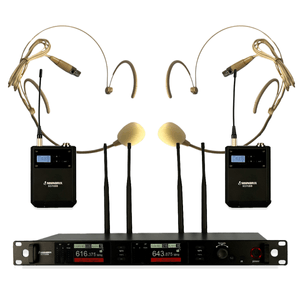 Microfone Sem Fio Profissional  Duplo de Cabeça UHF SD-70 BB - Soundrix