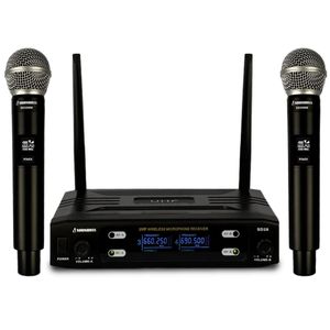 Microfone Sem Fio Duplo de Mão UHF SD-28 MM - Soundrix