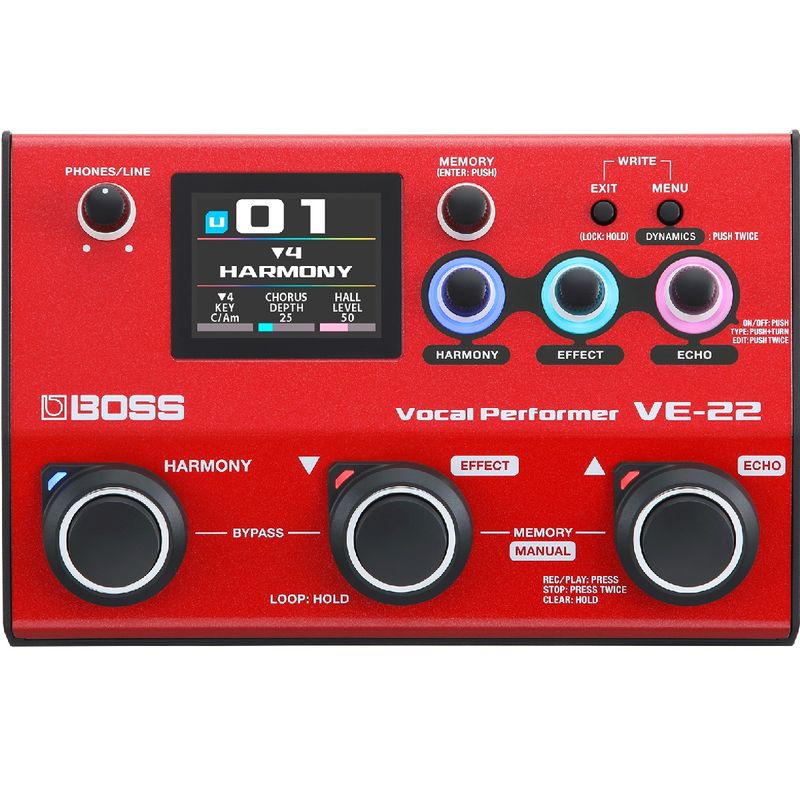 Pedal-Processador-Multi-Efeitos-VE-22-Vocal-Performer---Boss
