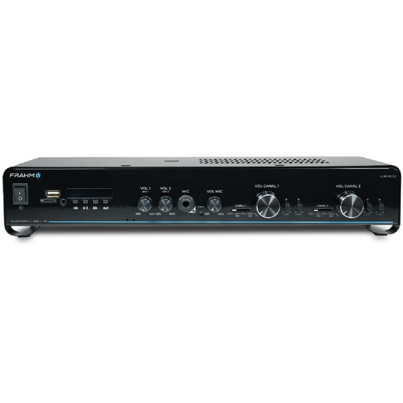 Amplificador-Para-2-Ambientes-Com-Bluetooth-FM-SD-USB-Slim-160.2.2---Frahm