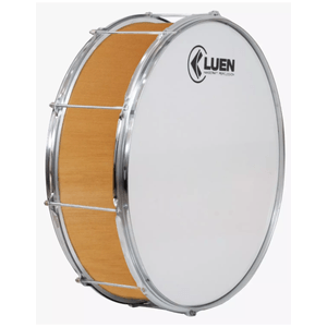 Zabumba 8" 20X18 Envernizada Aro Chapa Cromada Leitosa - Luen
