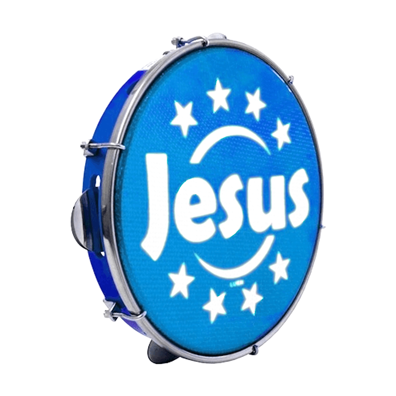 Pandeiro-10-ABS-Jesus-Azul-Holografica-40221AZJS---Luen