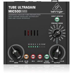 Pré-amplificador Com USB TUBE ULTRAGAIN MIC-500USB - Behringer