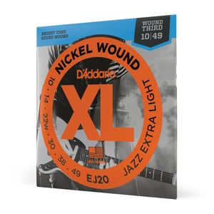 Encordoamento Para Guitarra 10-49 Com 3ª Corda Encapada D'Addario XL Nickel EJ20