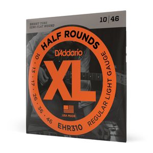 Encordoamento Para Guitarra Semi-Flat 10-46 D'Addario Half Rounds EHR310