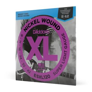 Encordoamento Para Guitarra 09-42 D'Addario XL Nickel ESXL120