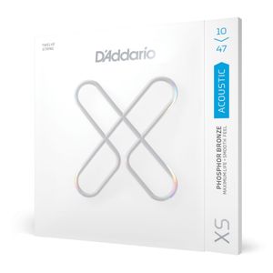 Encordoamento Para Violão Aço 12 Cordas Revestido 10-47 Tensão Extra-Leve D'Addario XS Phosphor Bronze XSAPB1047-12