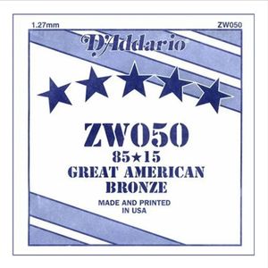 Corda Avulsa Para Violão Aço .050 D'Addario 80/15 Bronze ZW050