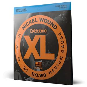 Encordoamento Para Baixo 4 Cordas 50-105 Escala Longa D'Addario XL Nickel EXL160