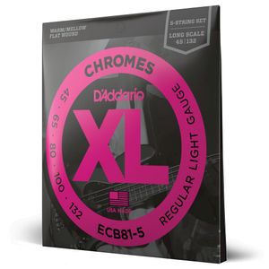 Encordoamento Para Baixo 5 Cordas 45-132 Escala Longa D'Addario XL Chromes ECB81-5