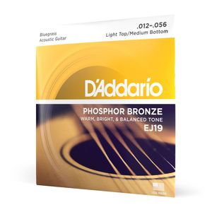 Encordoamento Para Violão Aço 12-56 Blue Grass D'Addario Phosphor Bronze EJ19
