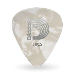 Palheta Para Instrumentos Branca Perolada D'Addario Celuloide