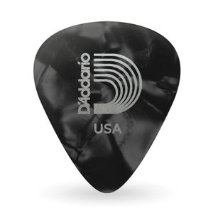 Palheta Para Instrumentos Preta Perolada D'Addario Celuloide