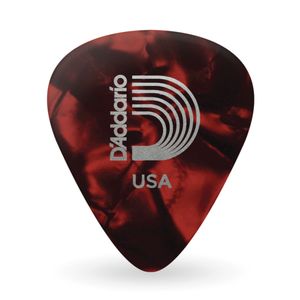 Palheta Para Instrumentos Vermelha Perolada D'Addario Celuloide