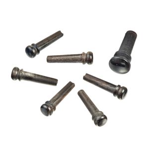 Pinos (7) E Roldana (1) Para Ponte Violão Folk Ebano (7 Unidades) D'Addario PWPS1