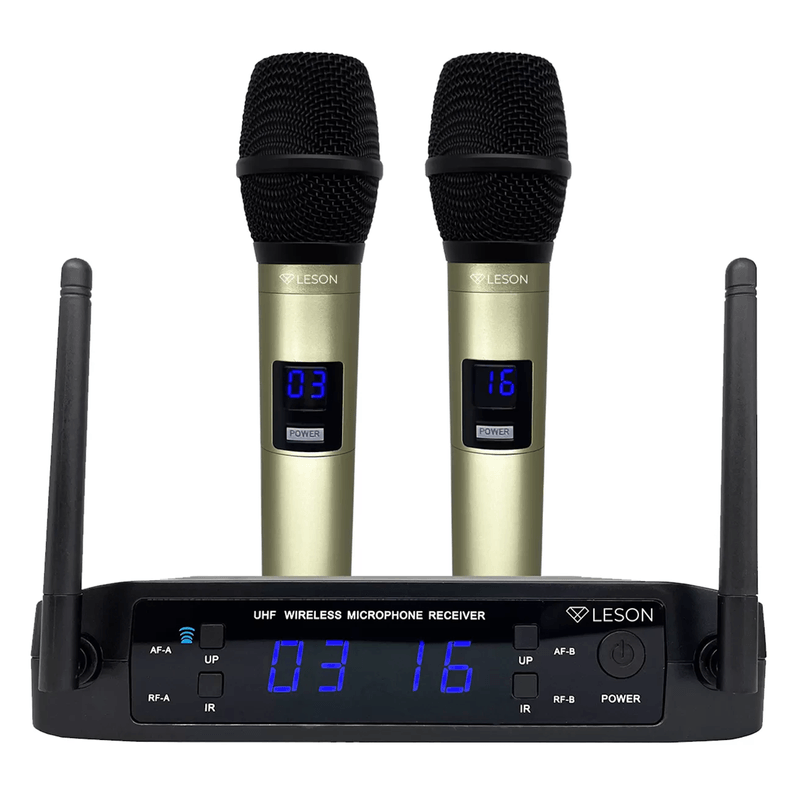 Microfone Sem Fio Base Champanhe LS-916 - Leson.png