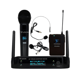 Microfone Sem Fio de Mão com Lapela e Headset LS962 - Leson