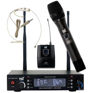 Sistema de Microfone Duplo Sem Fio UHF BR-7000 CLI - TSI