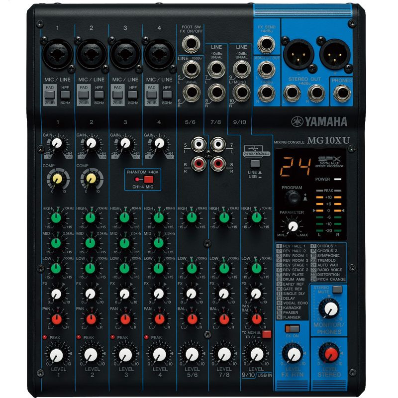 Mesa-de-Som-10-Canais-Com-USB-EFX-MG-10-XU---Yamaha