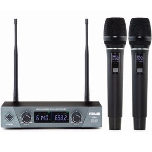 Microfone Sem Fio Duplo de Mão VS-802M - Vokal