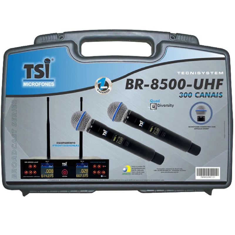 Microfone-Sem-Fio-300-Canais-True-Diversity-TSI-BR-8500-UHF---TSI-3