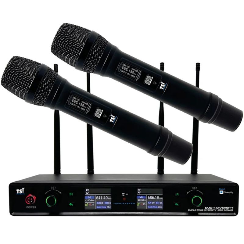 Microfone-Sem-Fio-200-Canais-TSI-DUO-4-DIVERSITY---TSI