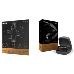 Kit Kaplan: 1 Encordoamento Violino Amo 4/4 KA310 + 1 Breu Escuro Premium Com Estojo KRDD