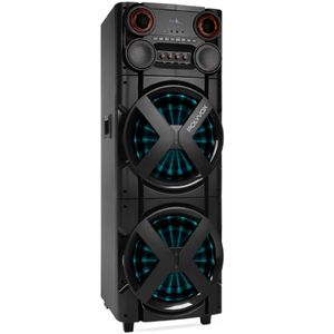 Caixa de Som Torre Amplificada 2x 12" 2500W RMS DSP e Show de Luzes XT-2025T - Polyvox